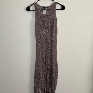 Women's Brown Crochet Swim Coverup